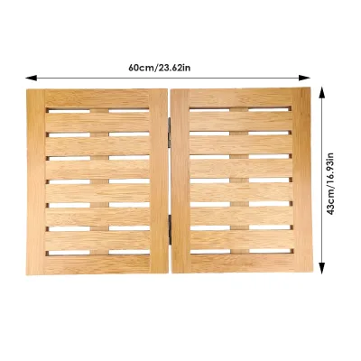 Bamboo Eco-Friendly Bath Mat Non-Slip Shower Mat with Massage Function for Bathroom Spa Sturdy Foldable Floor Mat