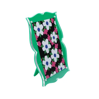 Eco-Friendly Acrylic Photo Frame Green Back with Integrated Easel Stand for Tabletop Display