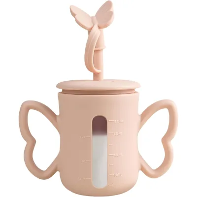 Transition Bottles for 1Year Old Toddler Baby Sippy Cup Silicone Baby Sippy Cup With Spill Proof Straw Lid