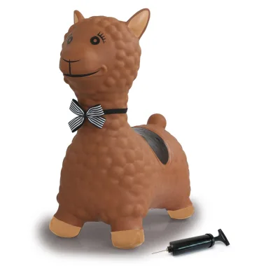 Jumping Animal Bouncer Lama Brown with Pump and Bow Tie