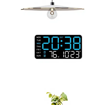 Frameless Nordic Multifunctional Electronic Wall-Mounted/Freestanding Digital Display Clock Thermometer Alarm for Living Room