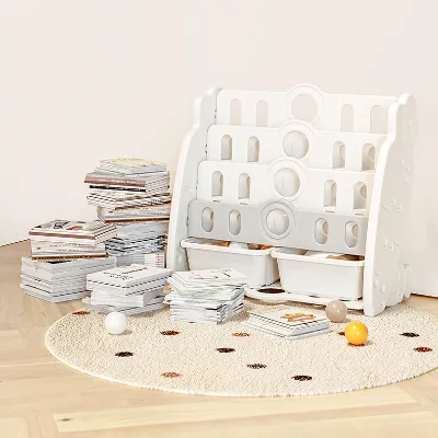High Quality Children Bookshelf for Living Rooms Plastic Cabinets Oyuncak Dolabi Not Easy to Drop Book Bookshelf for Kids