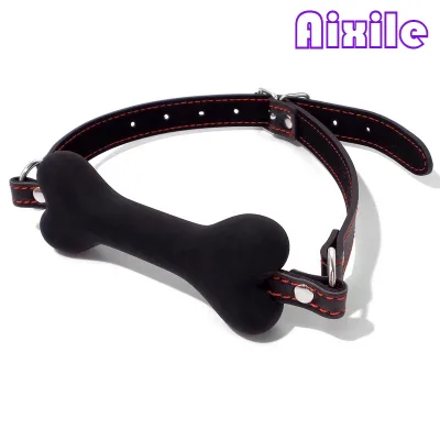 Doggy Bone Mouth Ball Silicone Fetish Slave Drool Ball Oral Fixation Mouth Stuffed for Couples Women BDSM Restraints Toys Sex