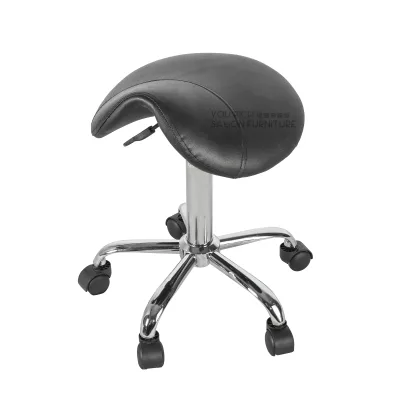 Height-Adjustable Saddle Stool with Wheels Modern Design for Hair Cutting Therapeutic Massage Clinics Spas Esthetics