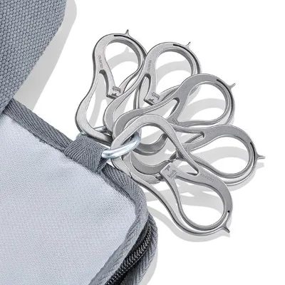 High-End Titanium Alloy Carabiner Hook for Hiking and Outdoor Activities Wire Gate Keychain Net Weighted Capacity