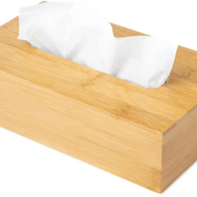 Wholesale Country Style Bamboo Tissue Box Holder for Living Room Bedroom Kitchen Durable Wooden Sliding Bottom Storage Rack