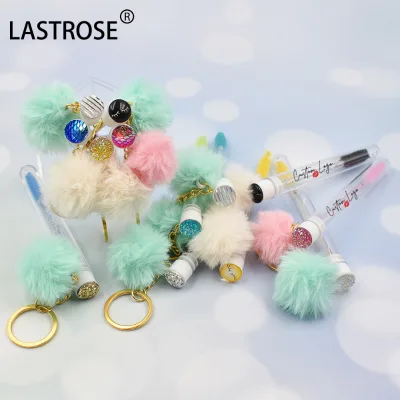 Brush Eyelash Tube with Chain Wholesale Private Label Eyelash Brush with Tube Print Your logo Mascara Wand Brush Tube