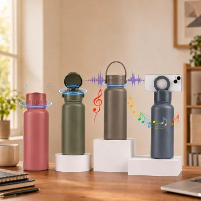 Wholesale 32oz BPA Free Leak-Proof Music Classic Stainless Steel Insulated 32oz Tumbler Water Bottle With Speaker Magnetic Lid