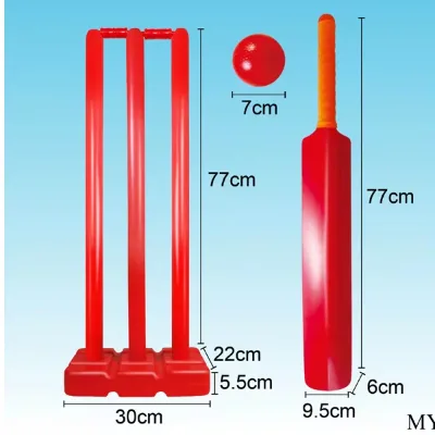 Cricket Bat Ball Sets Plastic Kit Backyard Stumps Kids Junior Play and Training Custom Colors
