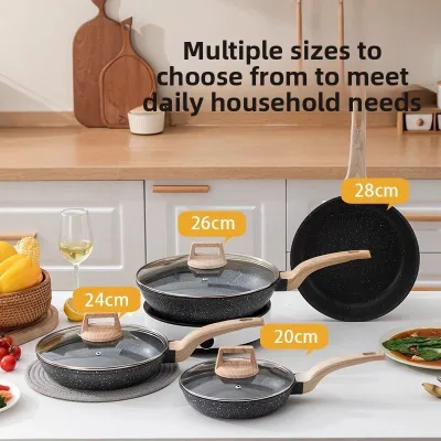 Wholesale Maifan Stone Coated Die Cast Aluminum Non Stick Frying Pan Steak Skillet Low Smoke Smooth Surface for Electric Stoves