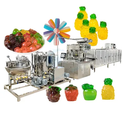 Fully Automatic Bonbon Jelly Gummy Production Eyeball Gummy Toffee Candy Make Machine Line
