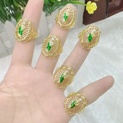 CH-LAR0352 Gold Plated Copper Religion Rings Simple Design Copper Rings Religious Jesus Rings Jewellery Wholesale