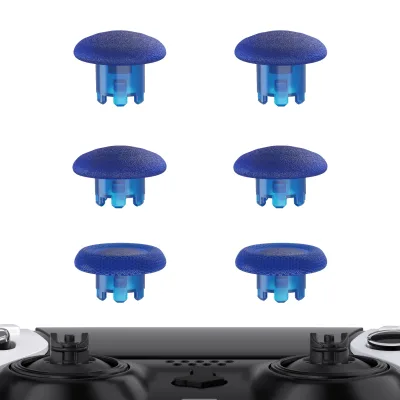 For PS5 Edge Controller Thumbsticks, Clear Blue Swappable Joystick Caps, Custom Analog Stick Replacement