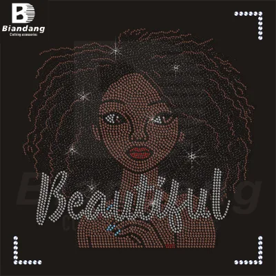 Beautiful Hot Ffix Rhinestone Transfer Sheets African American Rhinestone Heat Transfer Custom Rhinestone Transfers for Hoodies