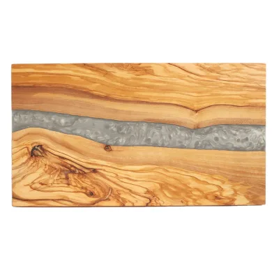 High Quality Olive Wood Splicing Epoxy Resin Cutting Board Wooden Plate Special Board Food Fruit Cheese Tray