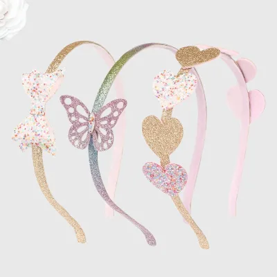 Girls Glitter Headbands Sparkle Bling Child Hairband Sweet Hairband Non-slip Headband for kids birthday gift