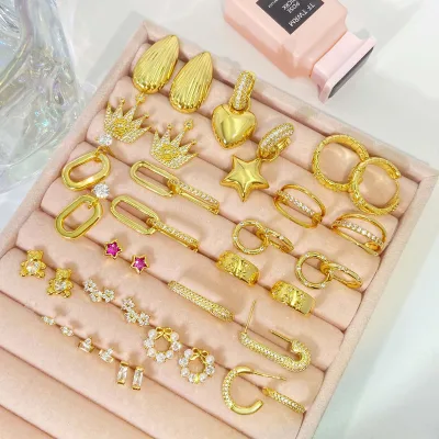 18K Gold Plated 100% 925 Sterling Silver Earrings Waterproof Hypoallernice Wholesale Price Silver Earrings Fine Jewelry