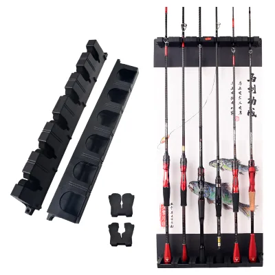 ILure Fishing Rod Rack Holder Wall-Mounted Durable Fishing Pole Holder Stand Wall Tool Fishing Pole Accessories