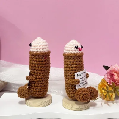 Funny Crochet Penis Doll Emotional Support Penis Positive Penis Gift Handmade Crochet Gag Gift Plush Novelty Toy