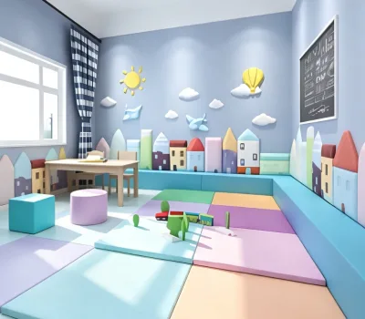 High Quality Kindergarten Preschool Indoor Soft Play Indoor Playground Soft Crash Barriers Customized Size Shape Crash Barriers