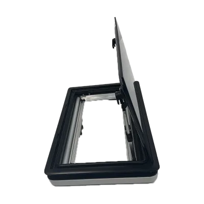 800x400mm Camper Side Hinge Window RV Camper Right Angle Flat Window with Insect-proof Nets and Blackout Curtains