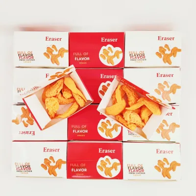 New Trend Mini Cute Novelty Fast Food Eraser Realistic Chicken Wing Leg Shape Eraser for Children Birthday Party Favor