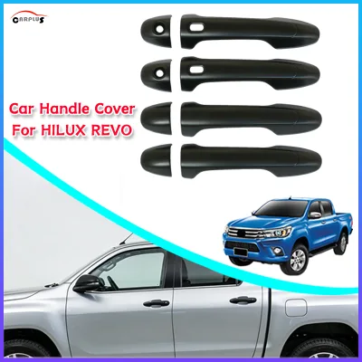 Black Exterior Door Handle Cover for Toyota Hilux Revo 2015-2023 Pickup Truck Door Handle Trim