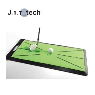 Custom Logo Non-Slip Portable Indoor Golf Training Mat with Swing Detection and Swing Path Aids Rubber Base