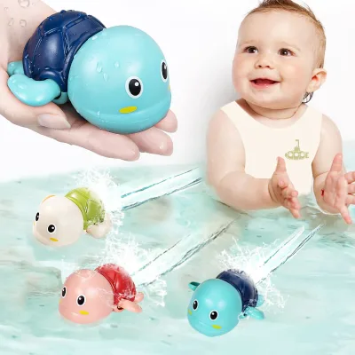 Wholesale Bathroom Clockwork Animal Toys Bathtub Wind up Swimming Lovely Floating Tortoise Bath Toy for Kids