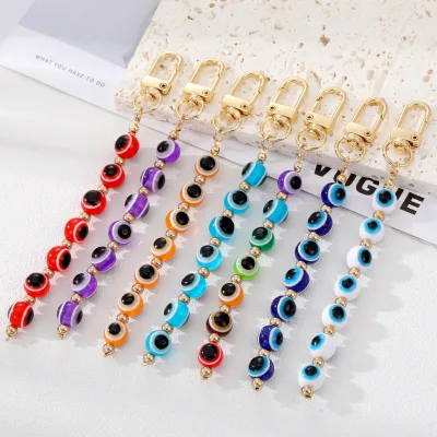 New Design Evil Resin Eyes Metal Keychain Key Bag Car Pendant Round Eye Key Chains
