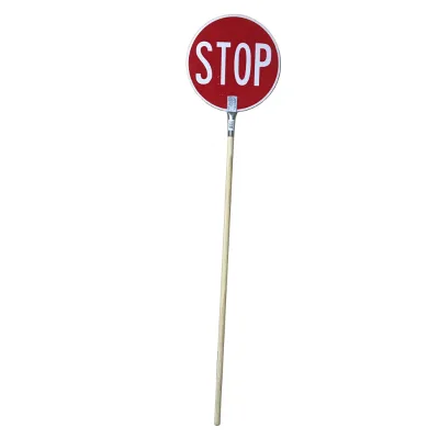 Double-Sided Hand-Held Slow or Stop Warning  Signs With Poles