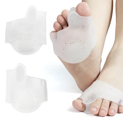 1 Pair Toe Separator Bunion Corrector Gel Toe Straightener SEBS Silicone Honeycomb Forefoot Metatarsal Pad