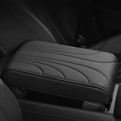 Auto Armrest Cover Breathable Napa PU Leather Armrest Cushion Universal Car Armrest Seat Box Cover Protector for Most Vehicles