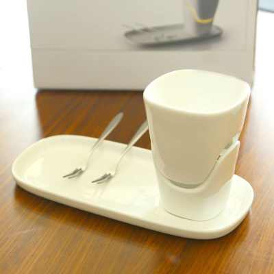 Ceramic Cheese Chocolate Fondue Set with Forks