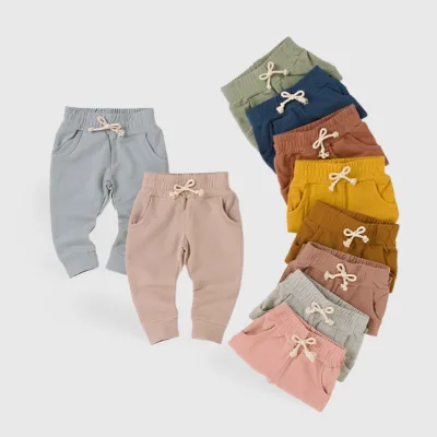 Clearance Organic Cotton Autumn Winter Baby Sweater Pants Baby Jogger Pants