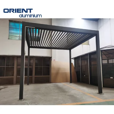 China Custom Wholesale Cheap Manufacture Aluminum Louver Roof Bio Climatic Wind Rain Proof Pergolas Price