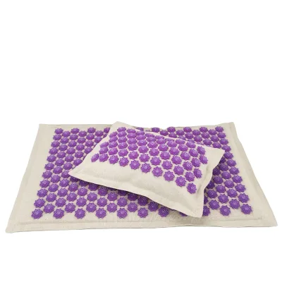 Stress Relief Acupressure Heath Mat and Pillow Set Acupuncture Mat Cushion China Acupressure Massage Mat