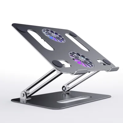 Boneruy New Arrival Aluminum Alloy Folding Notebook Stand with Adjustable Angle and Double Fans Exclusive Product in Stock