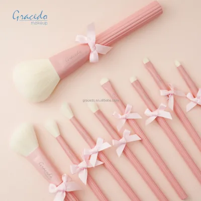 Hot Sale 9PCS Pink Color Makeup Brush Set for Girls Daily Use Cosmetics Makeup Brushes Wholesale OEM Factory