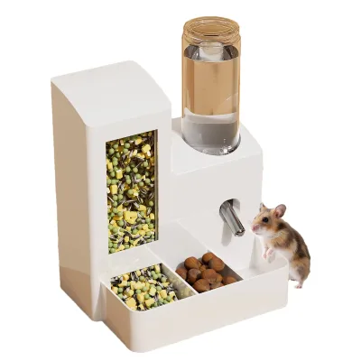 Multifunctional 2-In-1 Anti-Tipping Automatic Feeder and Water Bowl Eco-Friendly PP