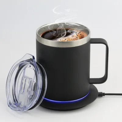 12oz Eco-Friendly Boiling Water Safe Electronic Smart Temperature Control Double Wall Stainless Steel Coffee Mug USB Charging