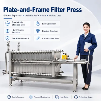 Stainless Steel Plate and Frame Filter Press Brewing Mash Filter Edible Oil Sugar Beverage Filter