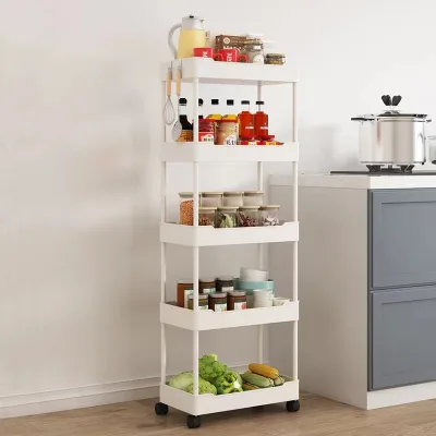 Plastic 5 Tier Kitchen Vegetable Storage Rack Multi-function Storage Rack Organizer Quickly Assemble Rack Shelf