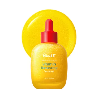 BUNEE Vitamin Illuminating Face Serum 30ml Organic Herbal Liquid Skincare with Niacinamide Glycerin Hyaluronic Acid Serum