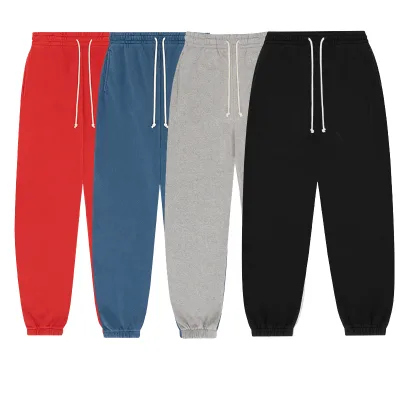 Velvet sweatpants 400g, loose fit, ankle cinching, warm and simple basic versatile sports pants
