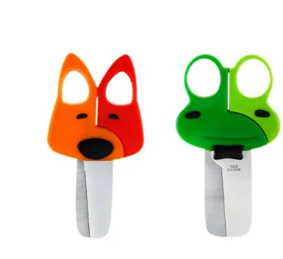 Cute Scissors Cartoon Animals Safety Kindergarten Kids Handmade DIY Paper Cutter Tool Student Stationery Office Tiny Scissors