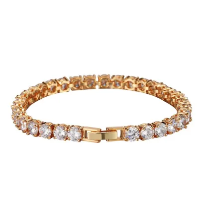 Hotsale 18K Gold Plated Cubic Zirconia Classic Tennis Bracelet