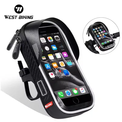 WEST BIKING Sports Outdoor Bike Front Phone Cycling Bicycle Frame Bag Waterproof Travel Bike Smartphone Bicycle Bag