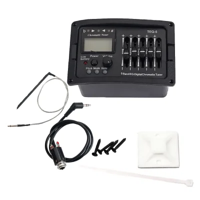 Chromatic Guitar Pickup with Tuner 5 Band EQ Pre-amp for Acoustic Guitar Made From Durable Plastic TEQ-5