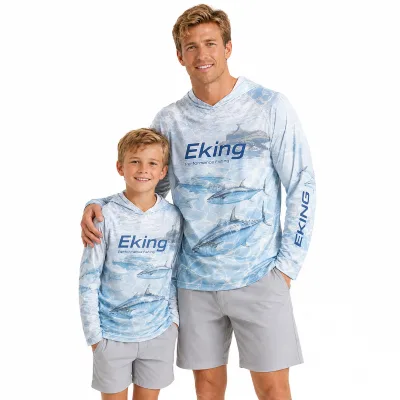 Custom Quick Dry Breathable UPF 50+ UV protection Fishing Shirts Professional Performance Long Sleeve Fishing Wear with Hood